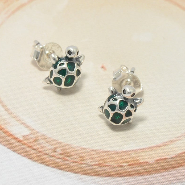 Tortoise Shell Silver Studs