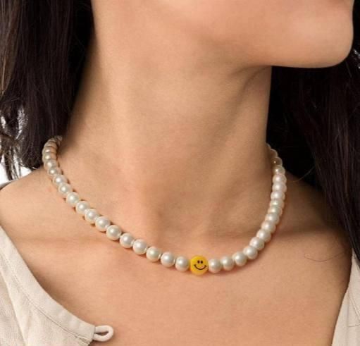 Smiley Face Pearls Necklaces for Women