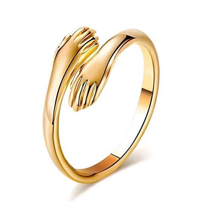 Stylish Gold plated Hug Shape Finger Ring For Women and Girls