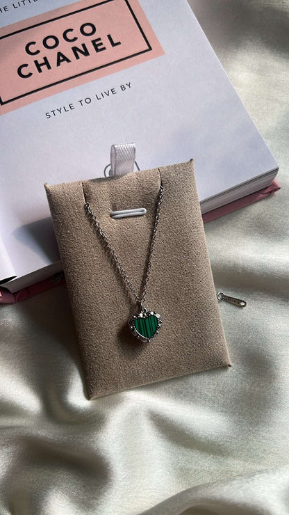 Vintage green heart chain