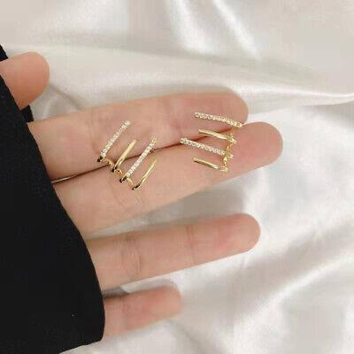 Korean Gold Plated Four Prong Stud Earrings