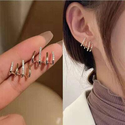 Korean Gold Plated Four Prong Stud Earrings