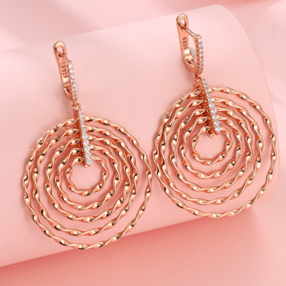 Elegant Rose Gold Pure Silver Hoop Earrings