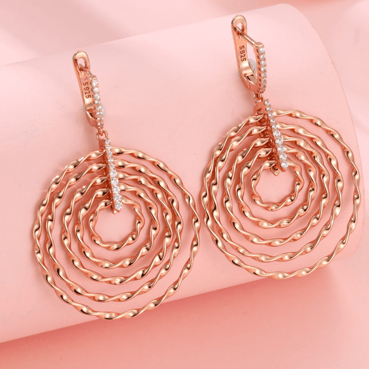 Elegant Rose Gold Pure Silver Hoop Earrings