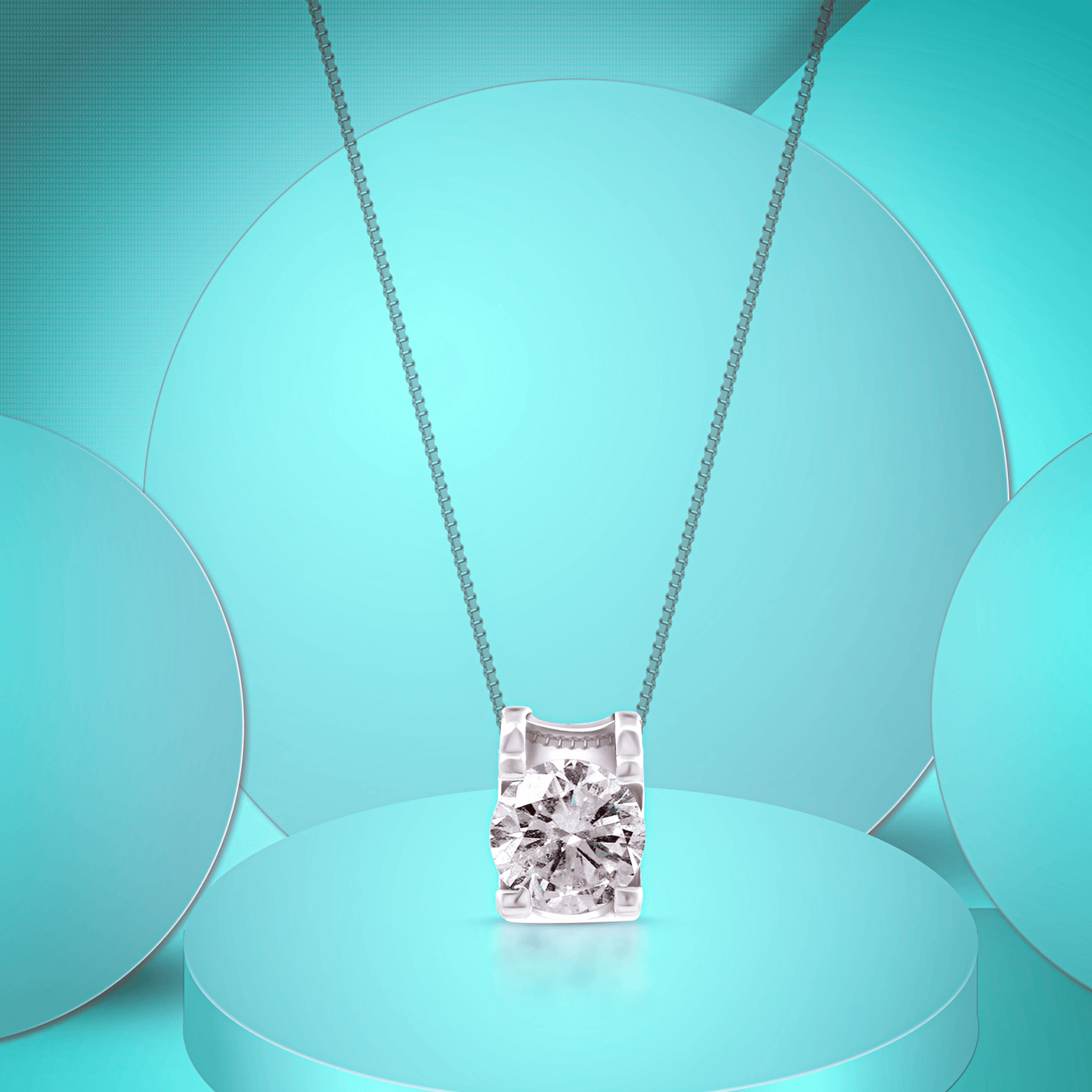 Sparkling Solitaire Pendant Chain