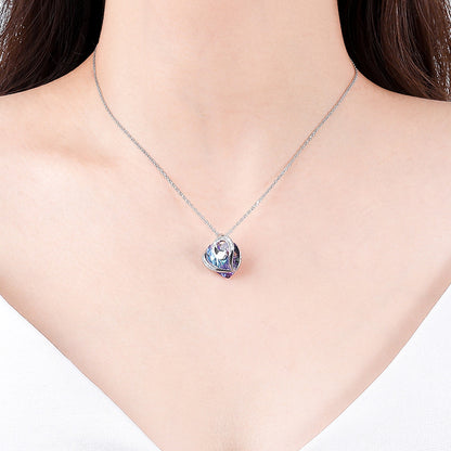 Sparkling Love Sterling Silver Crystal Heart Necklace