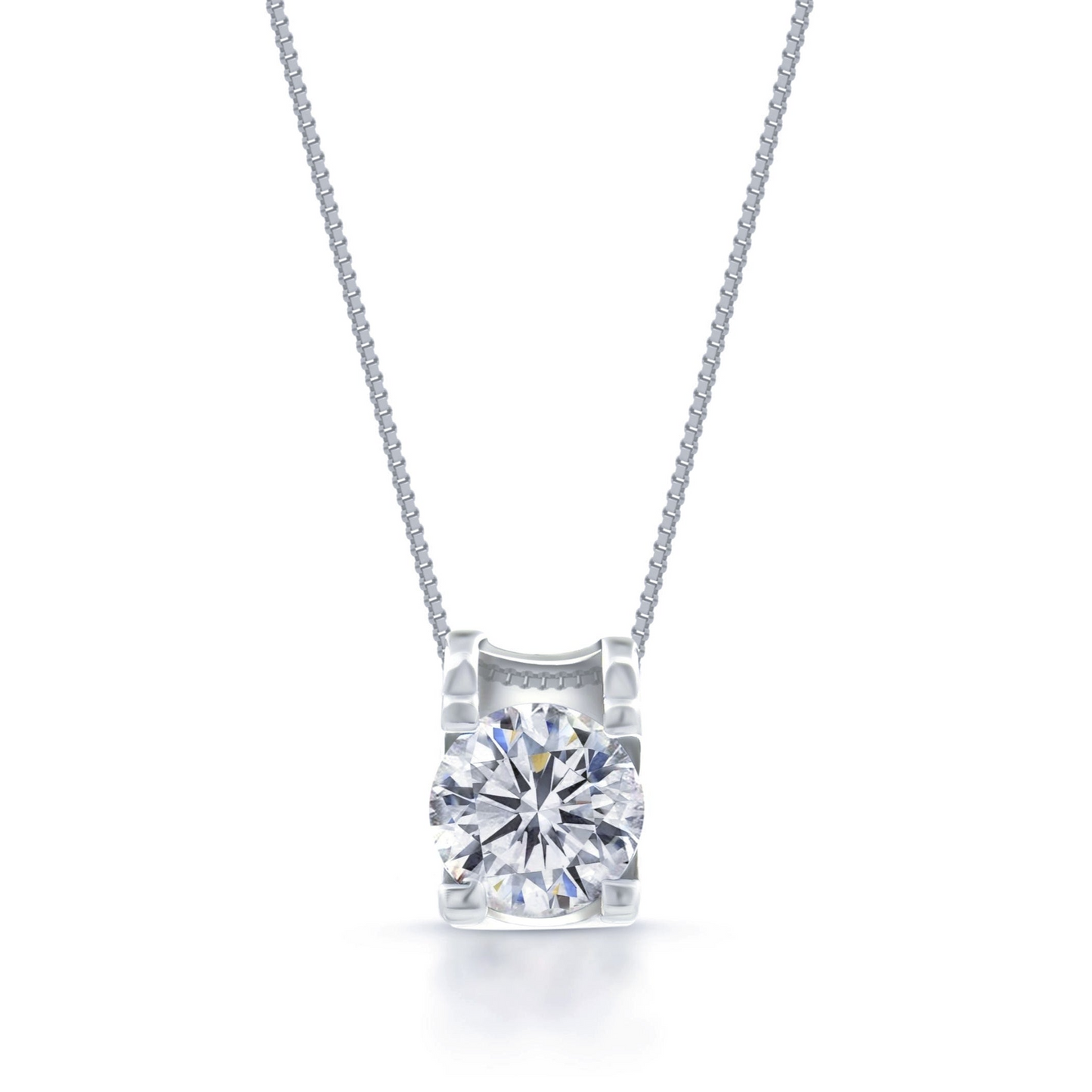 Sparkling Solitaire Pendant Chain