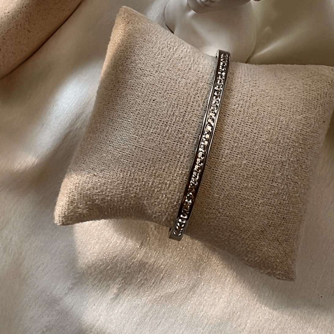 Icy silver bangle