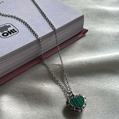 Vintage green heart chain