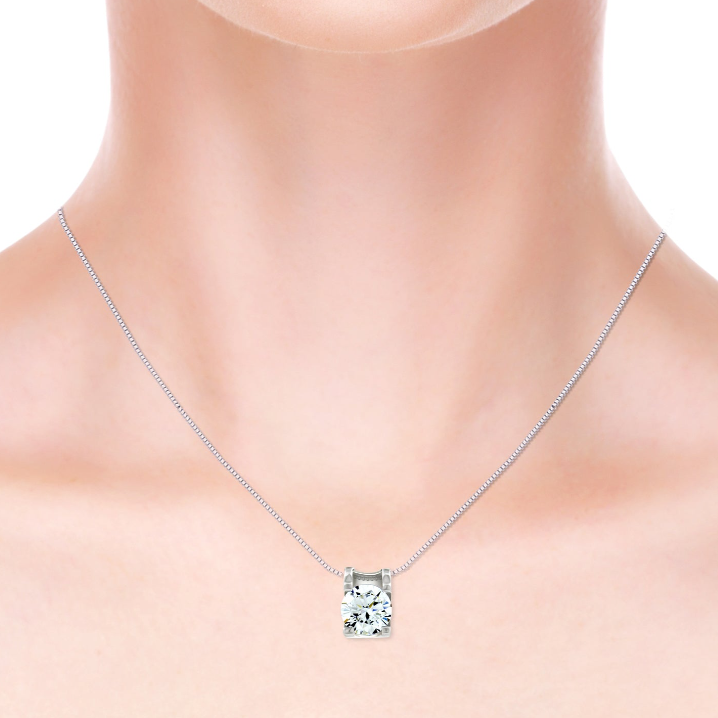 Sparkling Solitaire Pendant Chain